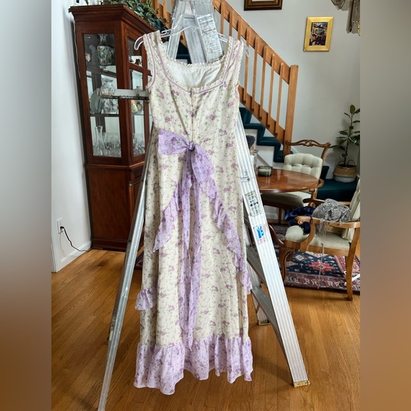 70s Sylvia Ann Prairie Dress Floral Boho Maxi Dress - Picture 11 of 15